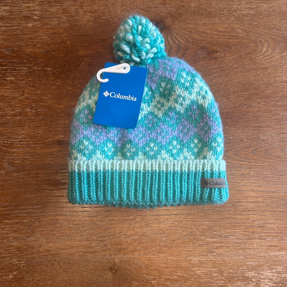 Columbia Kids' Teal and Purple Knit Hat